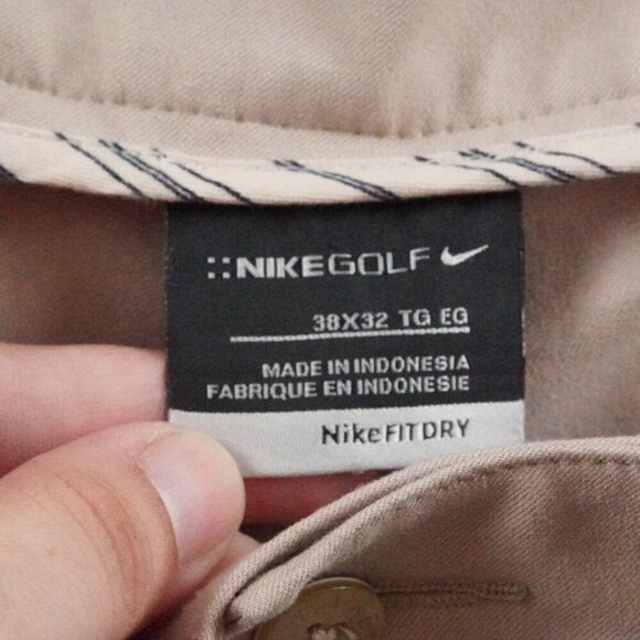 Nike Golf Chino Pants Mens 38x32 Single Pleated Turn Ups Hem - Picture 3 of 10